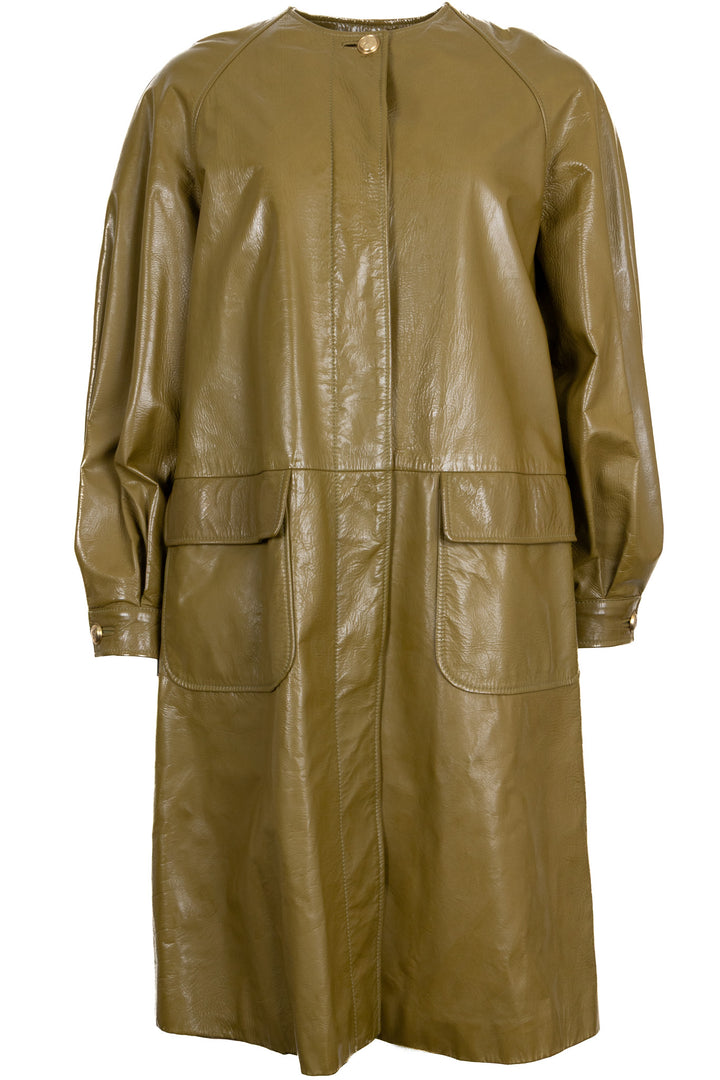 Manteau Gucci Garden en cuir kaki