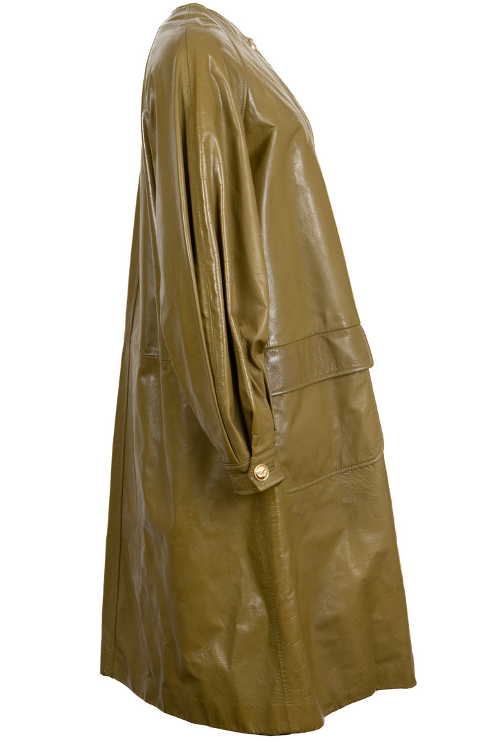 Manteau Gucci Garden en cuir kaki