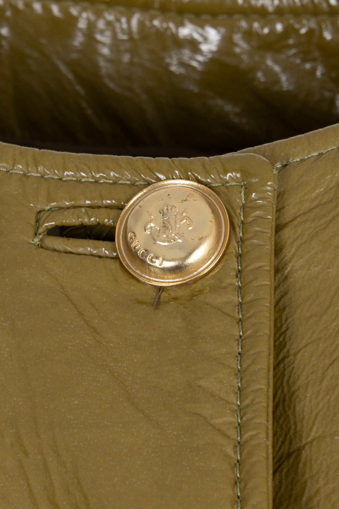 Manteau Gucci Garden en cuir kaki