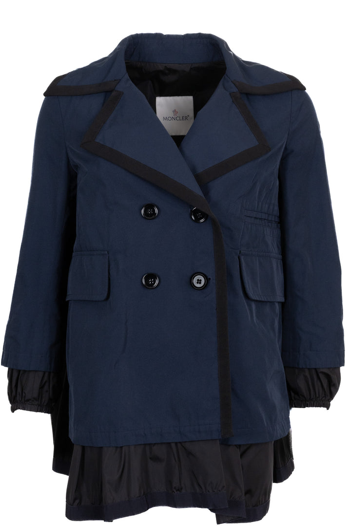 MONCLER Bernice Double Breasted Jacket Nylon Blue