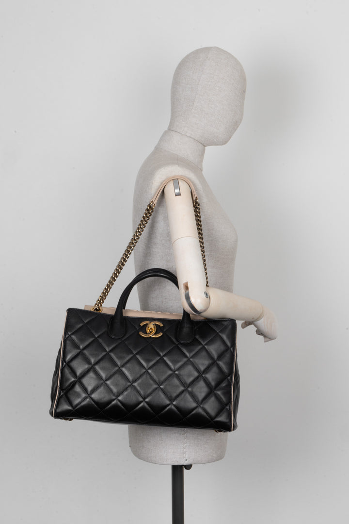 CHANEL Portobello Tote Bag Black Beige