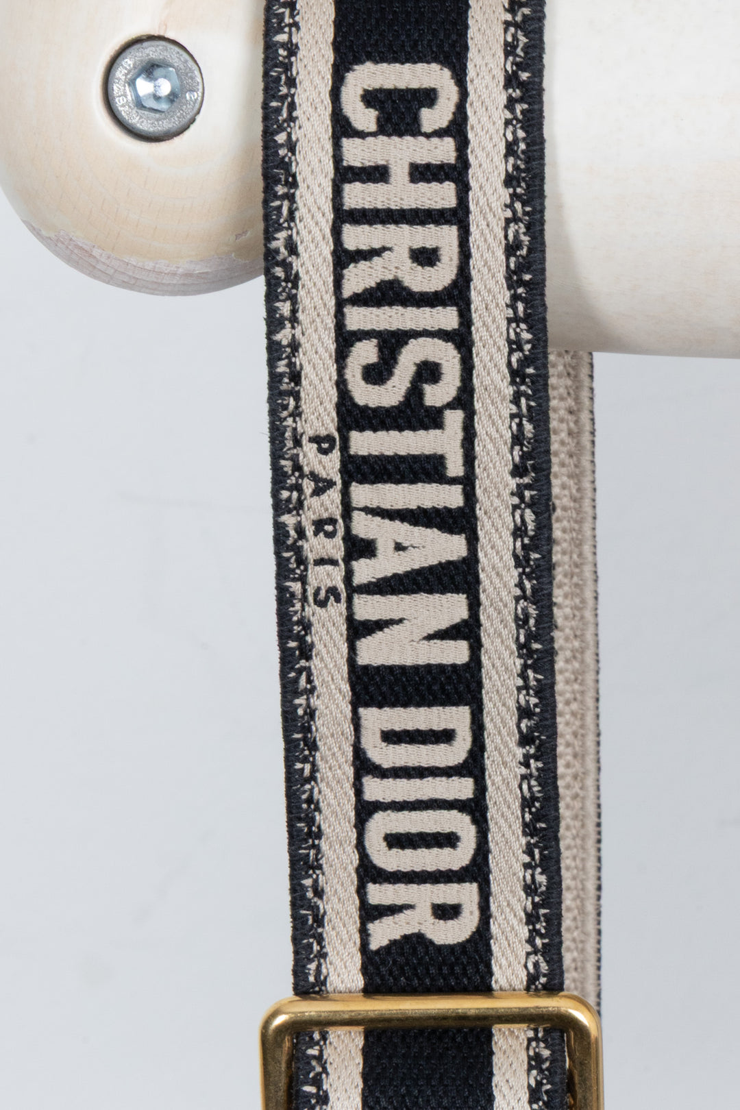 CHRISTIAN DIOR Adjustable Shoulder Strap Black Beige