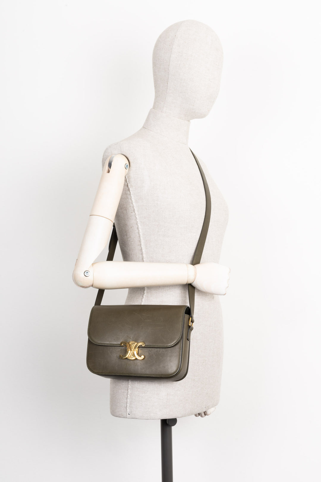 CELINE Triomphe Sac Bandoulière Sac Bandoulière Soft Kaki