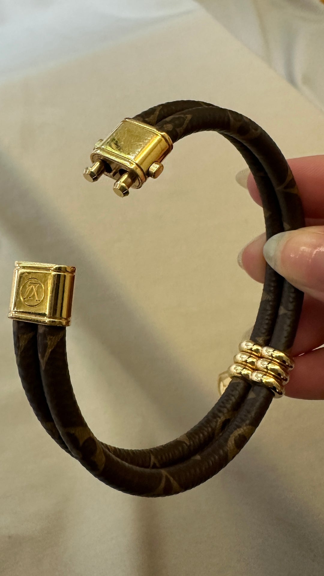 LOUIS VUITTON Keep It Twice MNG Canvas Bracelet