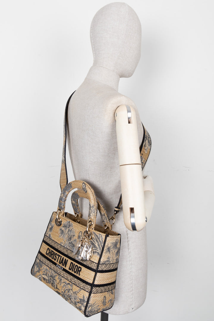 CHRISTIAN DIOR Medium Dioriviera Lady Dior Raffia