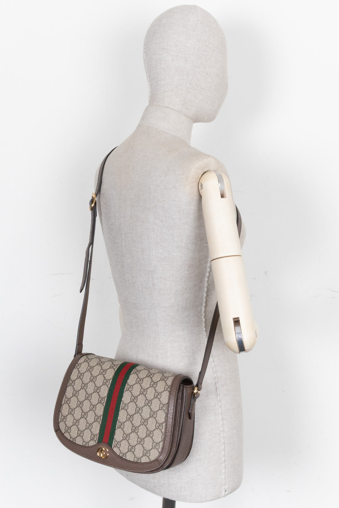 GUCCI GG Ophidia Crossbody Bag Supreme Canvas Brown