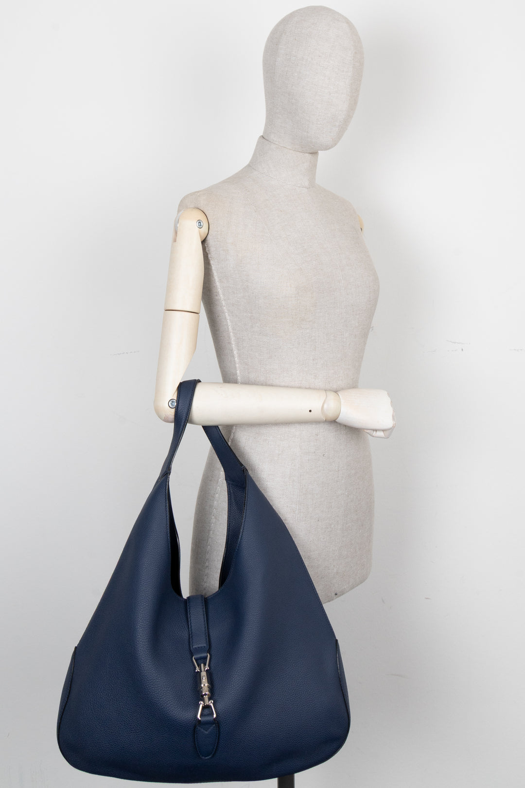 Sac hobo Jackie grand format GUCCI en cuir bleu