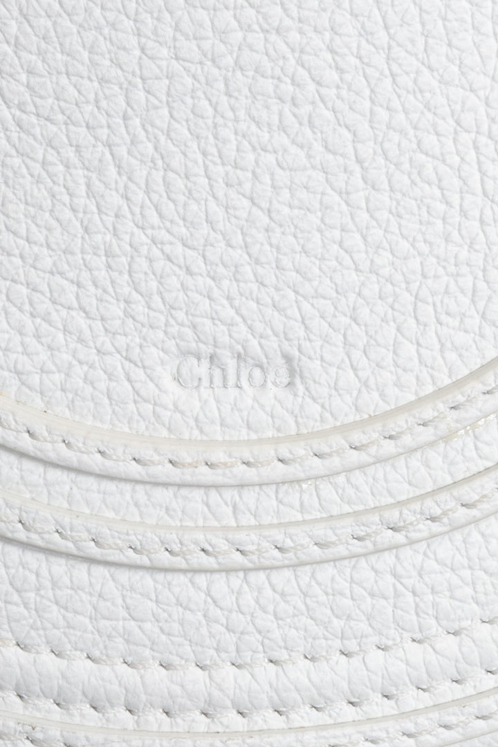 CHLOÉ Marcie Basket Crossbody Bag Small Raffia White