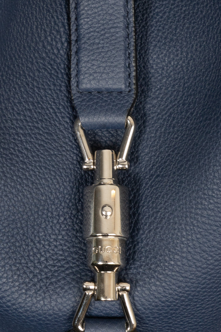 Sac hobo Jackie grand format GUCCI en cuir bleu