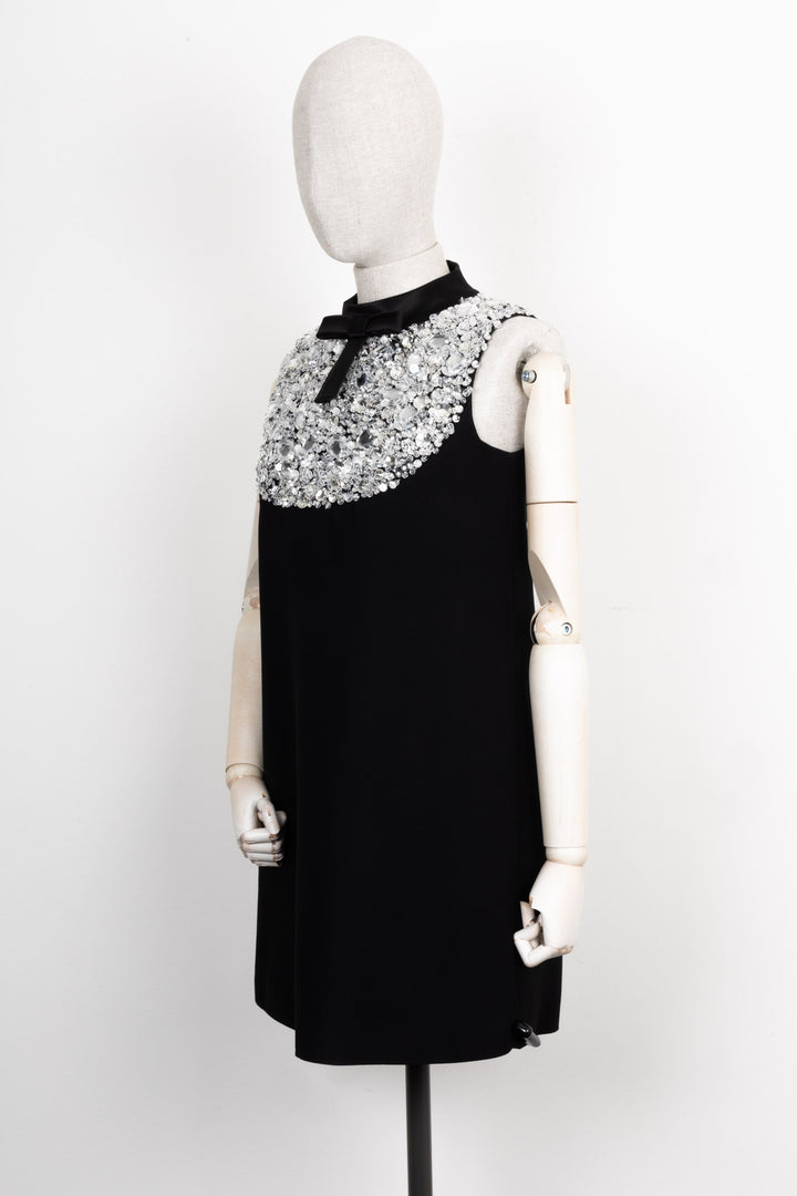 PRADA Crystal Embellished Dress Black