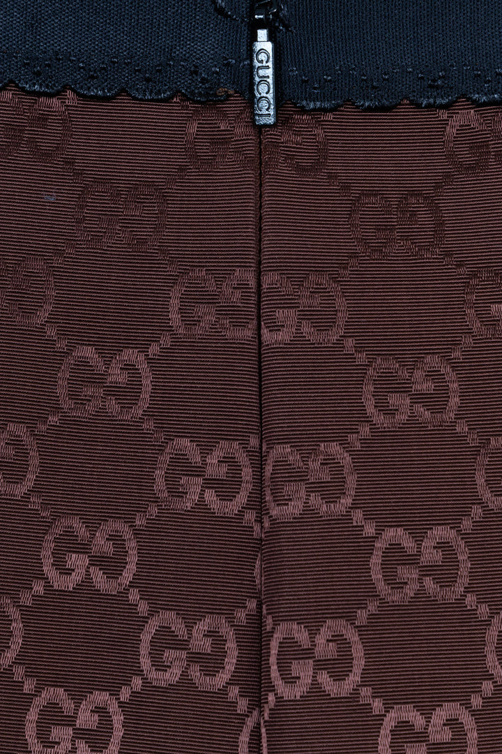 GUCCI GG Pencil Skirt Cotton Bronze