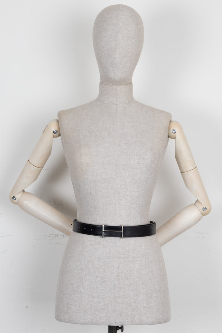 HERMÈS Idem Belt 32 Box Leather Noir
