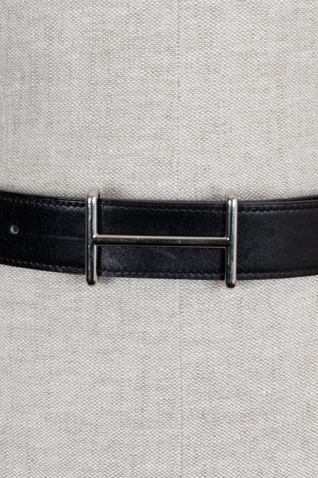 HERMÈS Idem Belt 32 Box Leather Noir