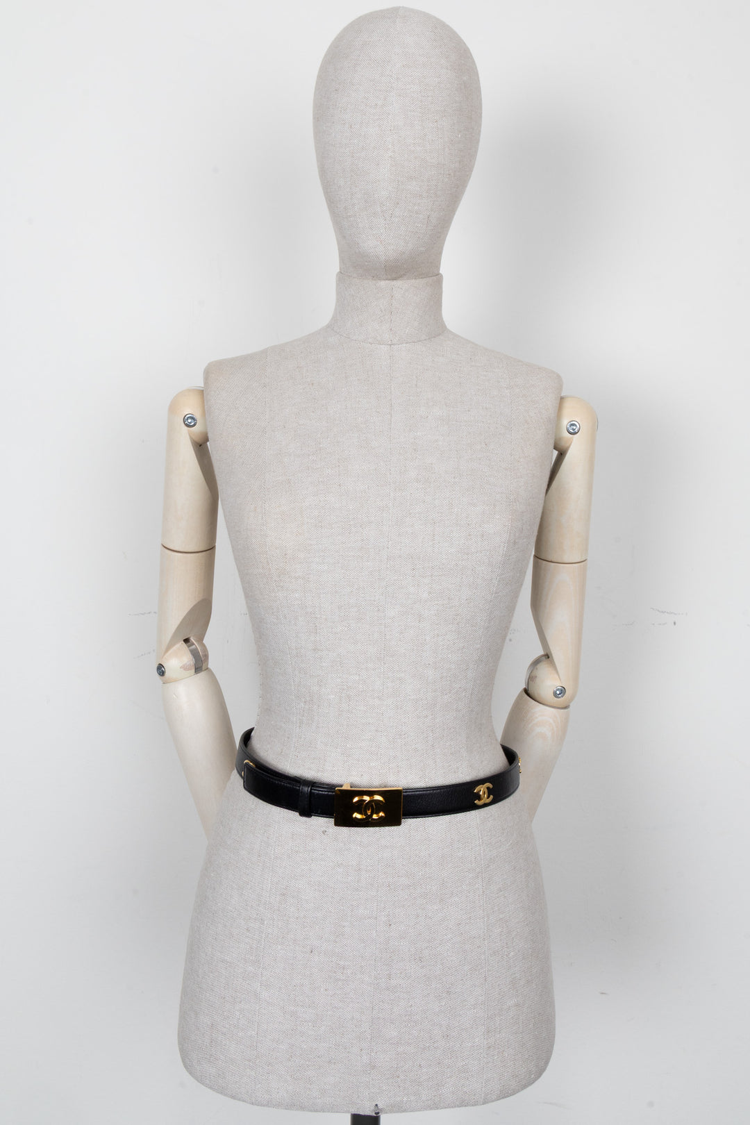 CHANEL 1997 CC Logo Belt Black