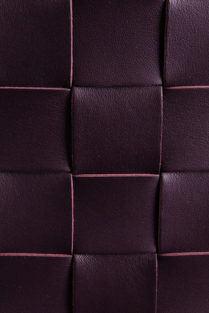 BOTTEGA VENETA Cassette Messenger Bag Leather Bordeaux