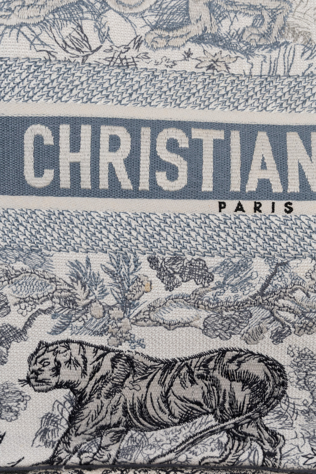 CHRISTIAN DIOR Medium Book Tote Toile De Jouy Canvas Grey