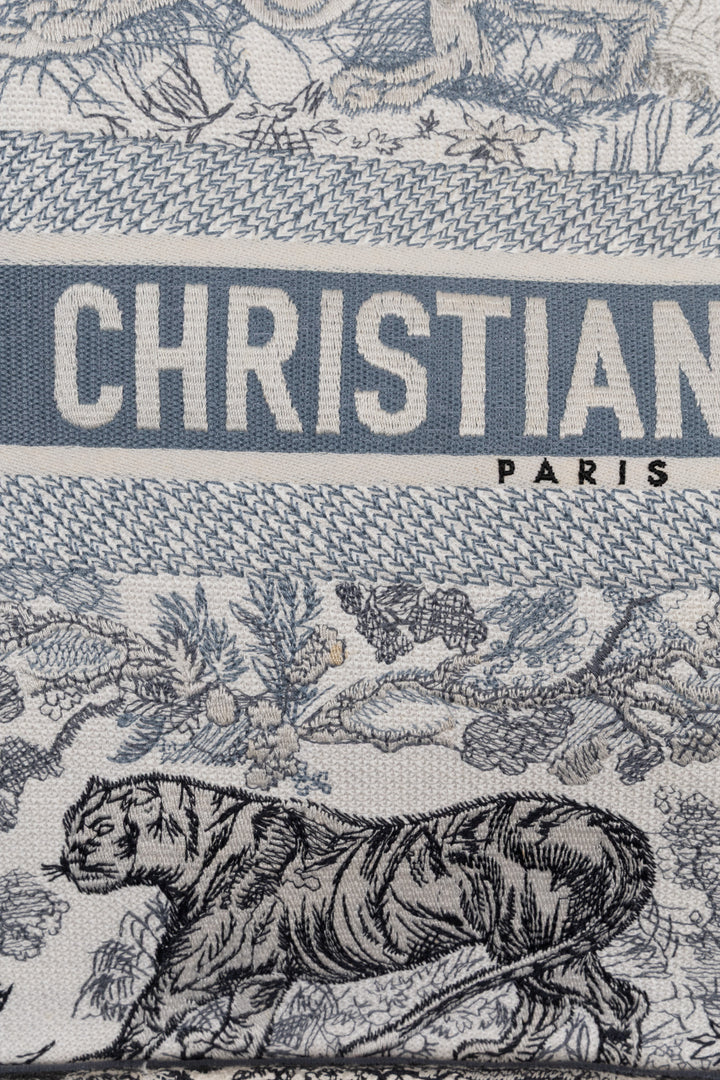 CHRISTIAN DIOR Medium Book Tote Toile De Jouy Canvas Grey