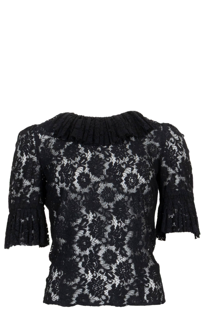 DOLCE&GABBANA Ruffle Shirt Lace Black
