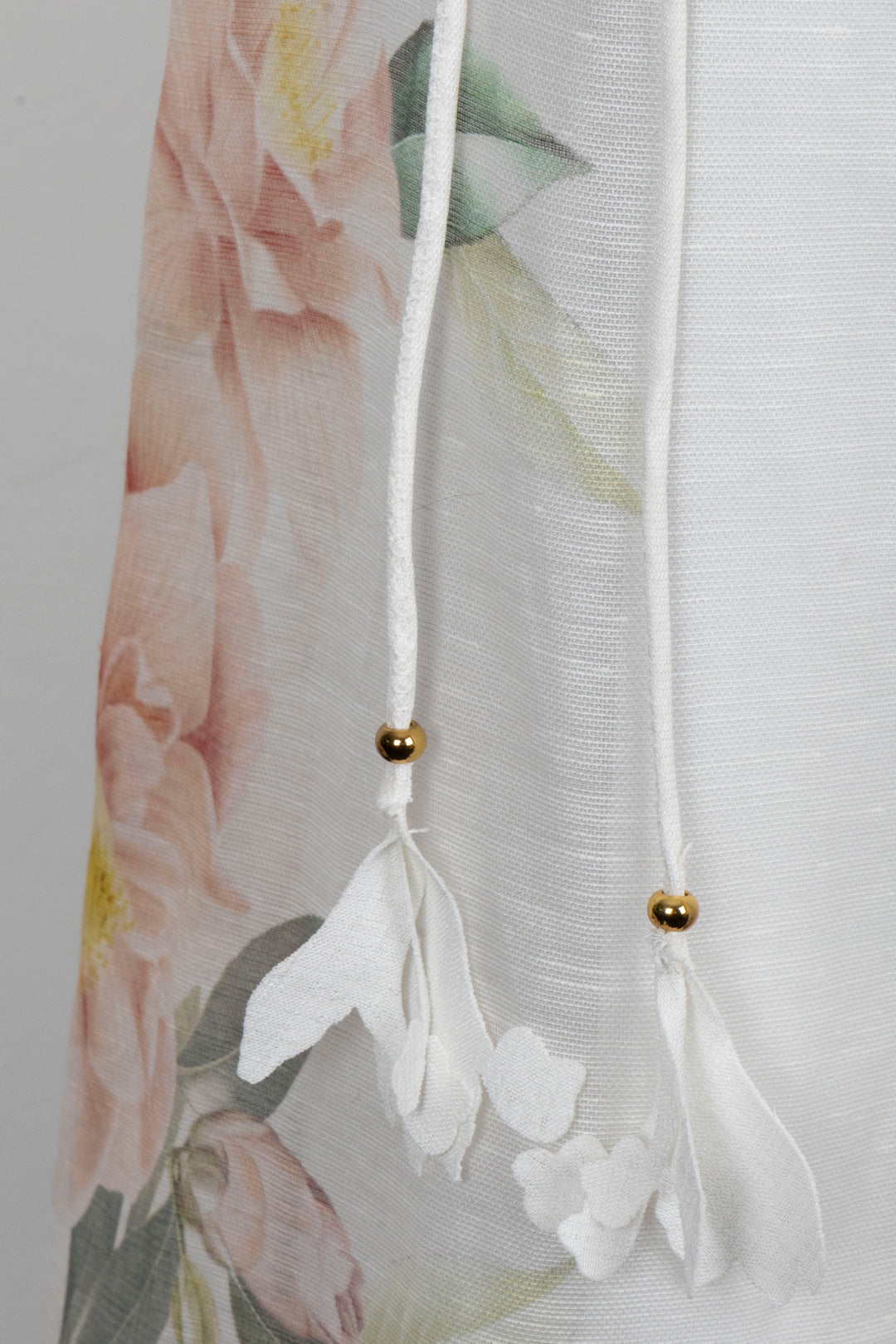 ZIMMERMANN Flower Dress Linen Silk White