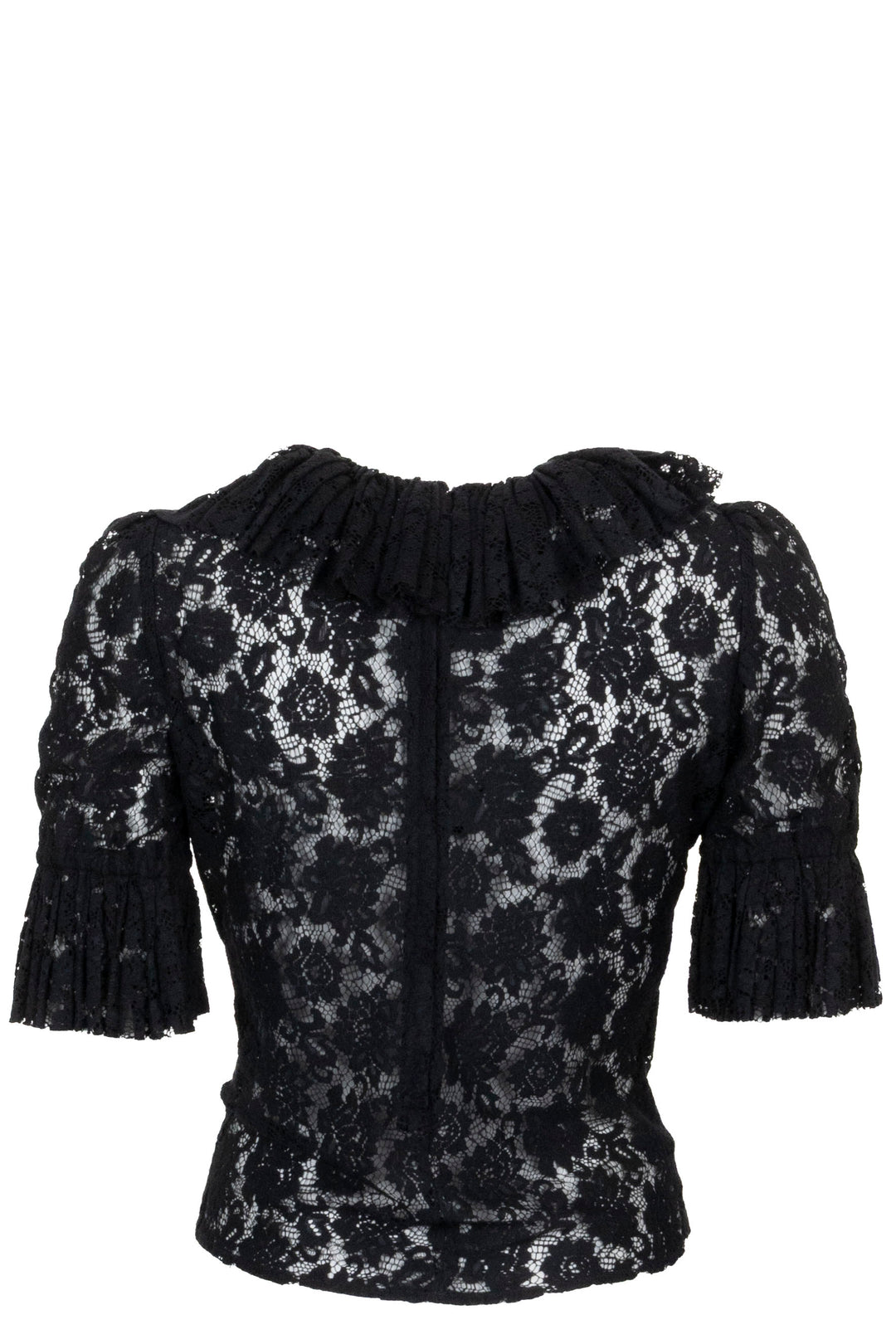 DOLCE&GABBANA Ruffle Shirt Lace Black