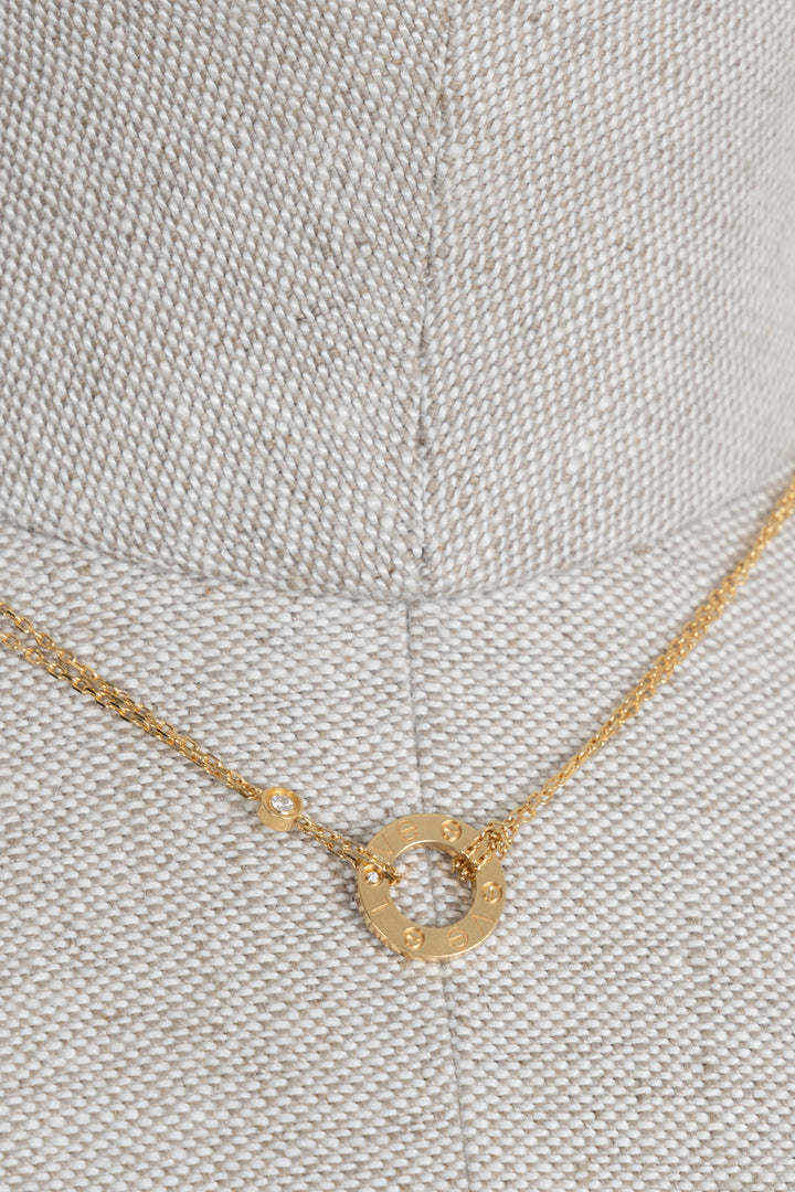 CARTIER Love Pendant 2 Diamonds Necklace 18k Yellow Gold