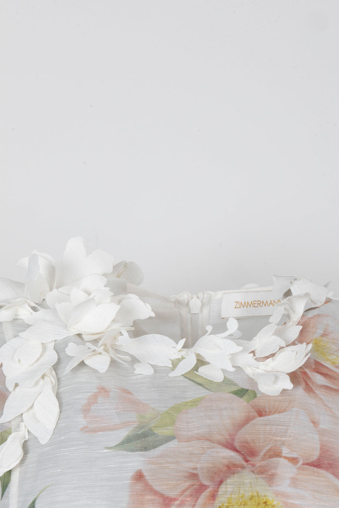 ZIMMERMANN Flower Dress Linen Silk White
