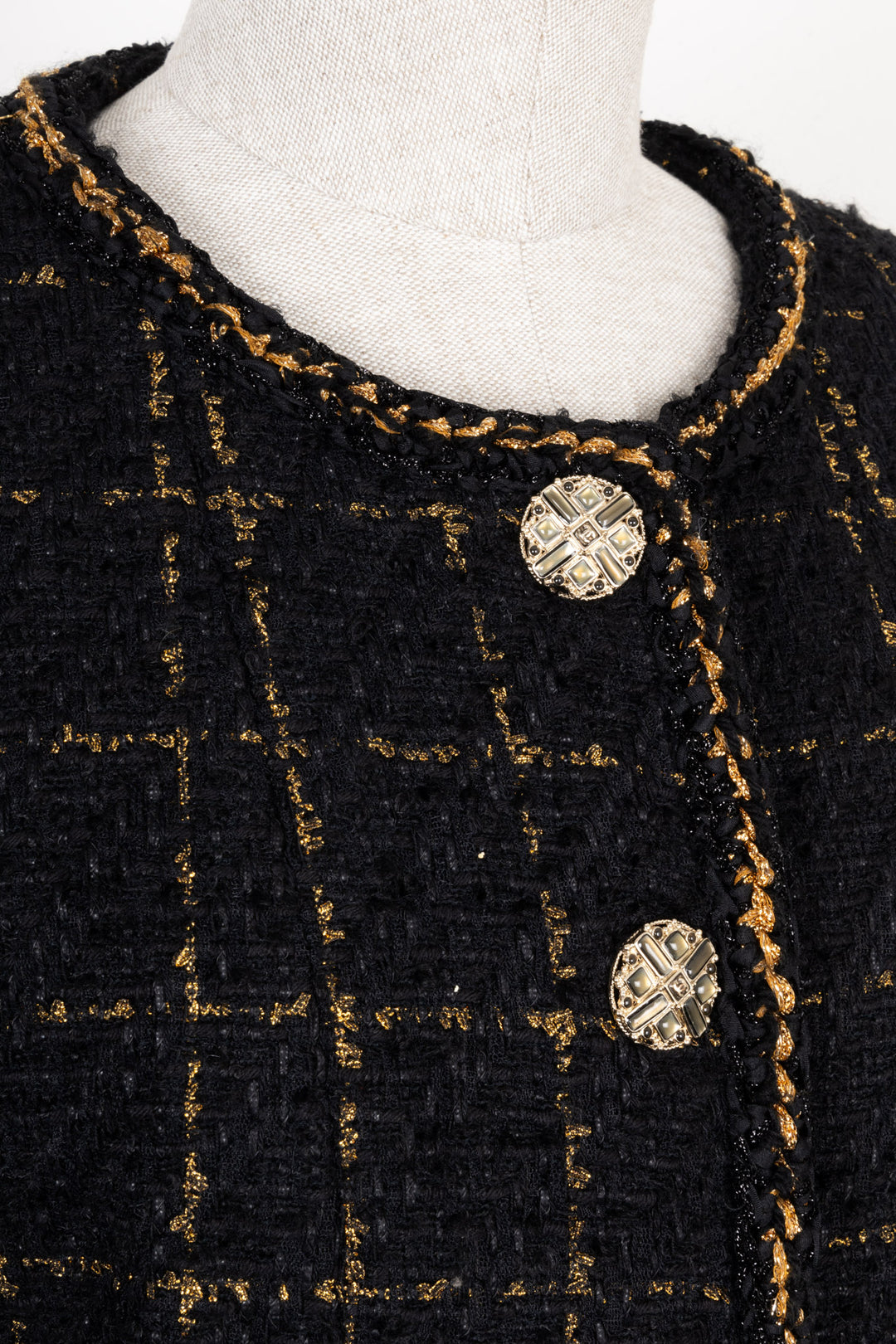 CHANEL Classic Tweed Jacket Black Gold