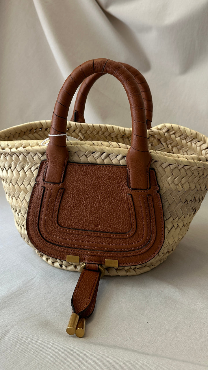 CHLOÉ Marcie Mini Basket Raphia