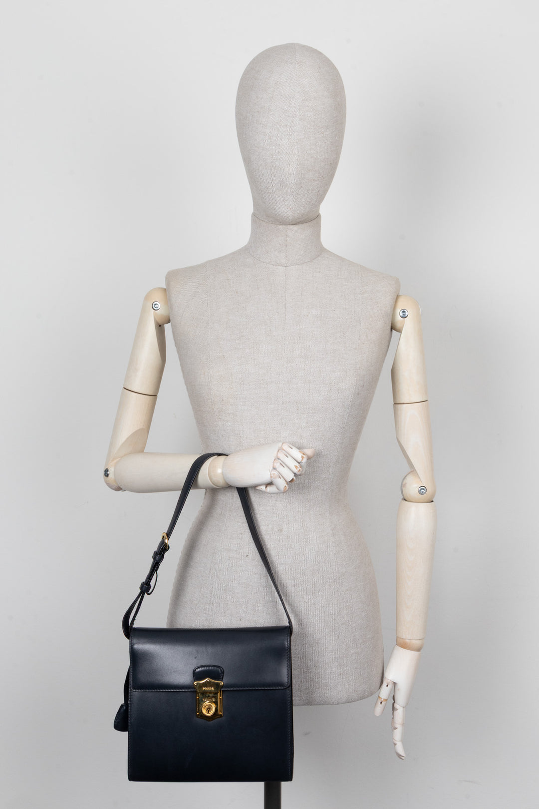 PRADA Vintage Lock Bag Navy