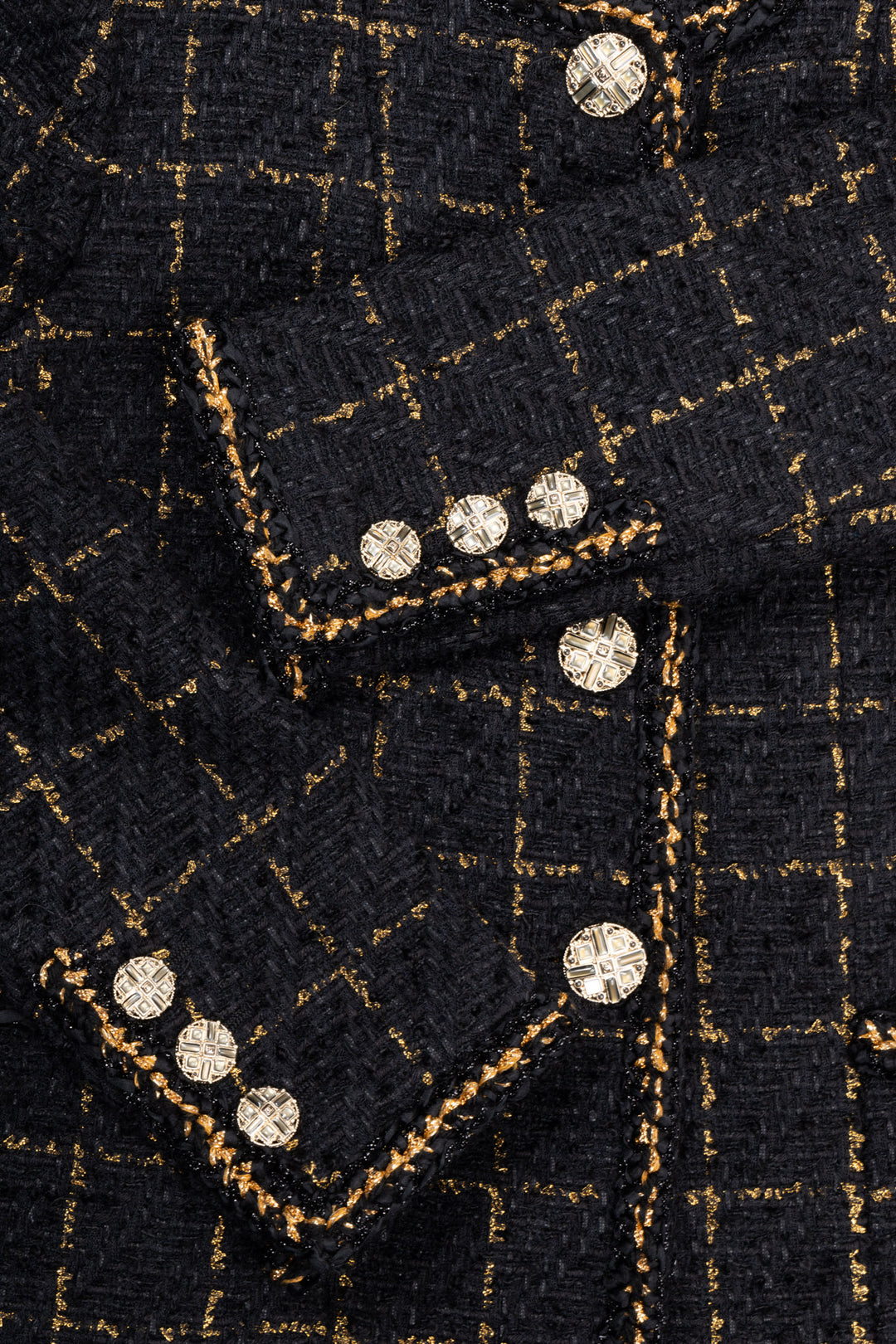 CHANEL Classic Tweed Jacket Black Gold