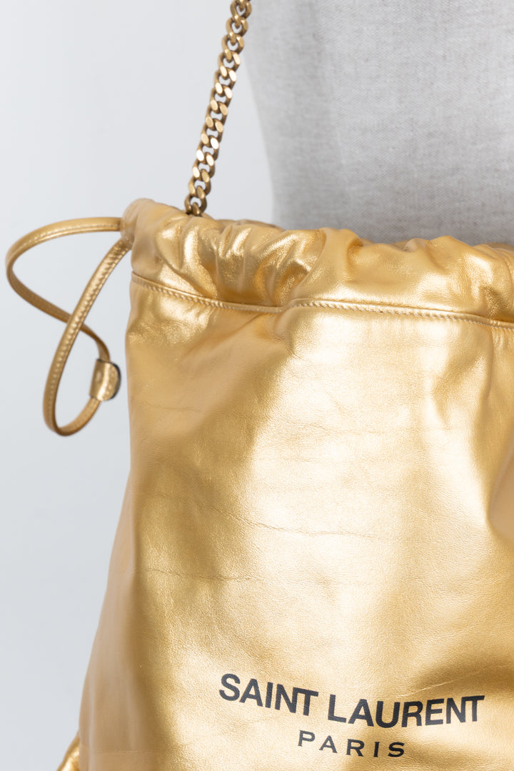 SAINT LAURENT Teddy Sac seau à cordon de serrage Or