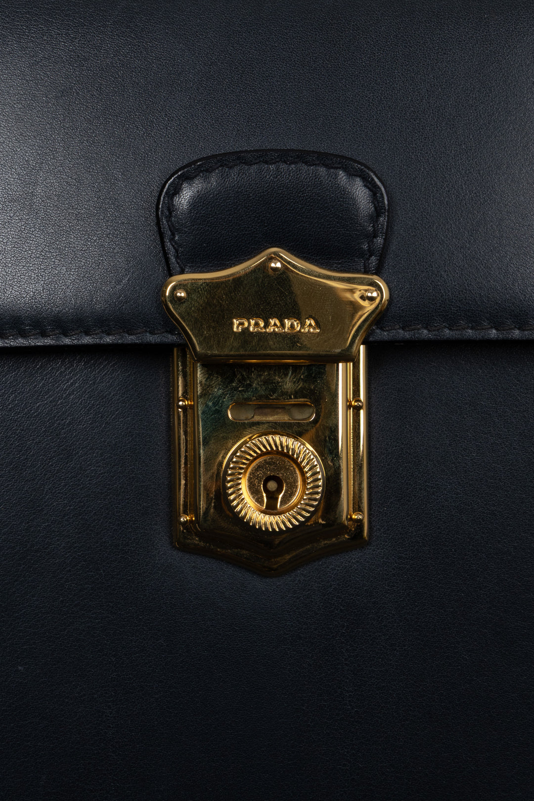 PRADA Vintage Lock Bag Navy