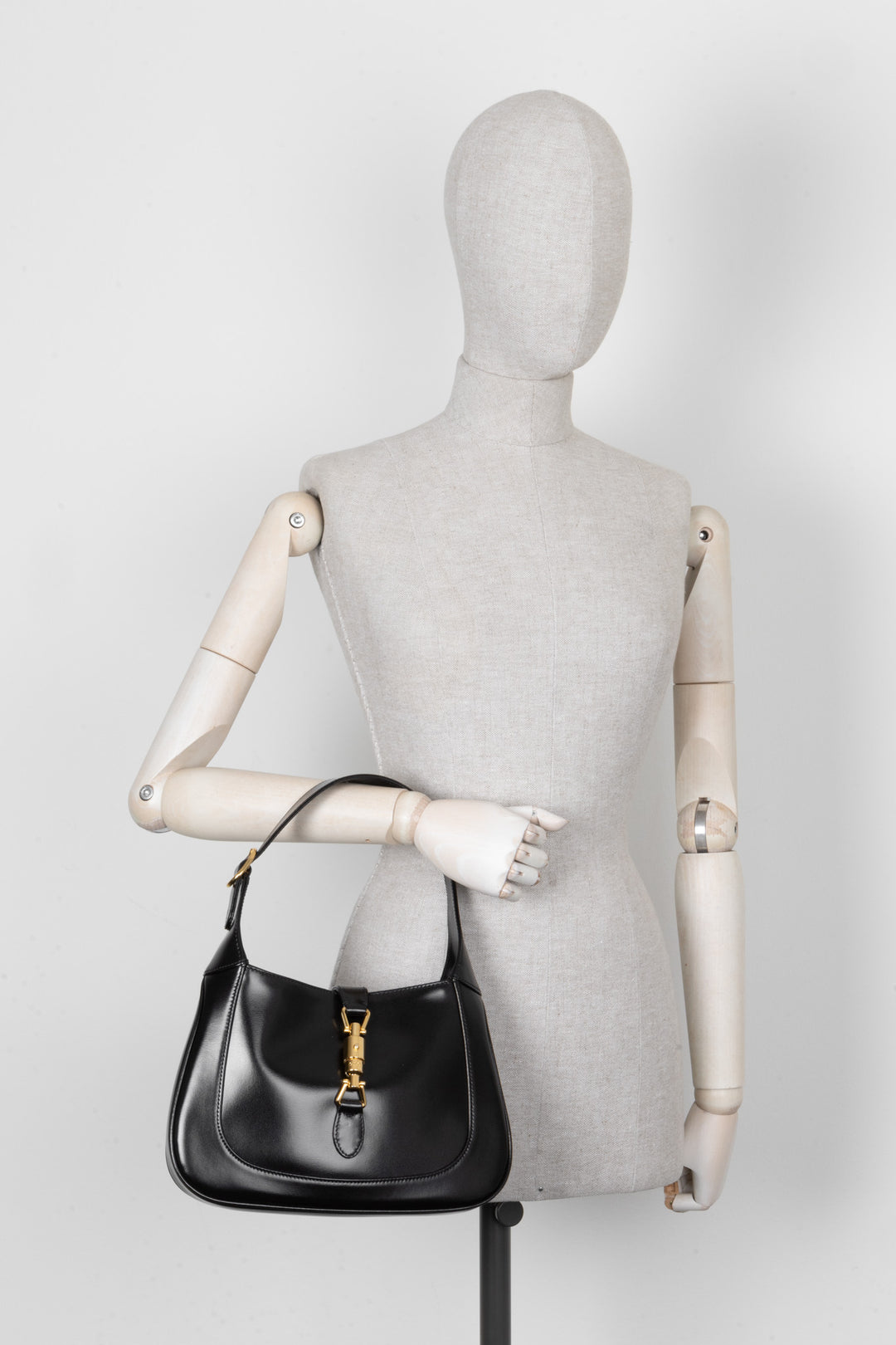 GUCCI Small Jackie Shoulder Bag Leather Black