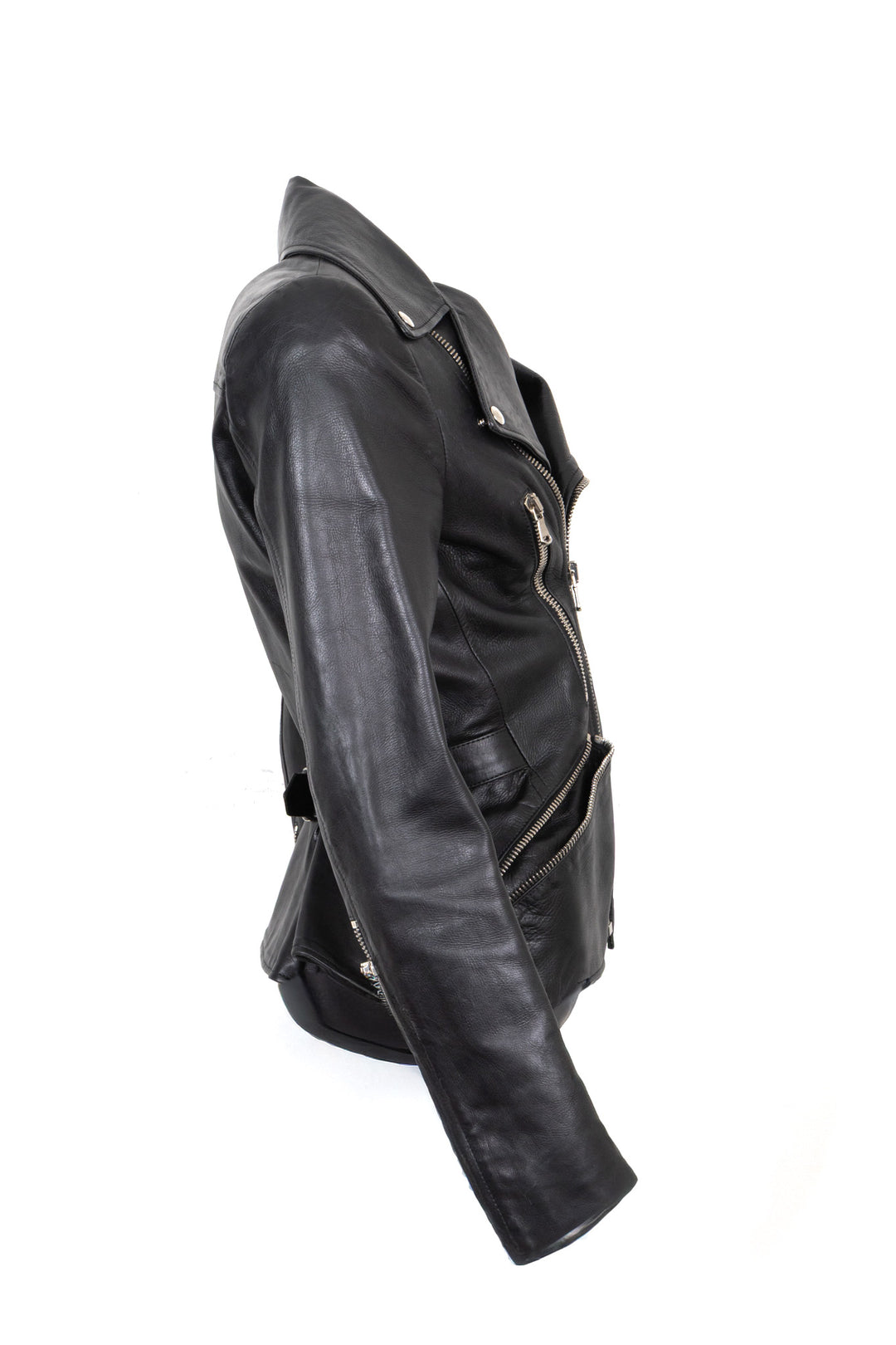 Veste en cuir noir zippée ALEXANDER MCQUEEN