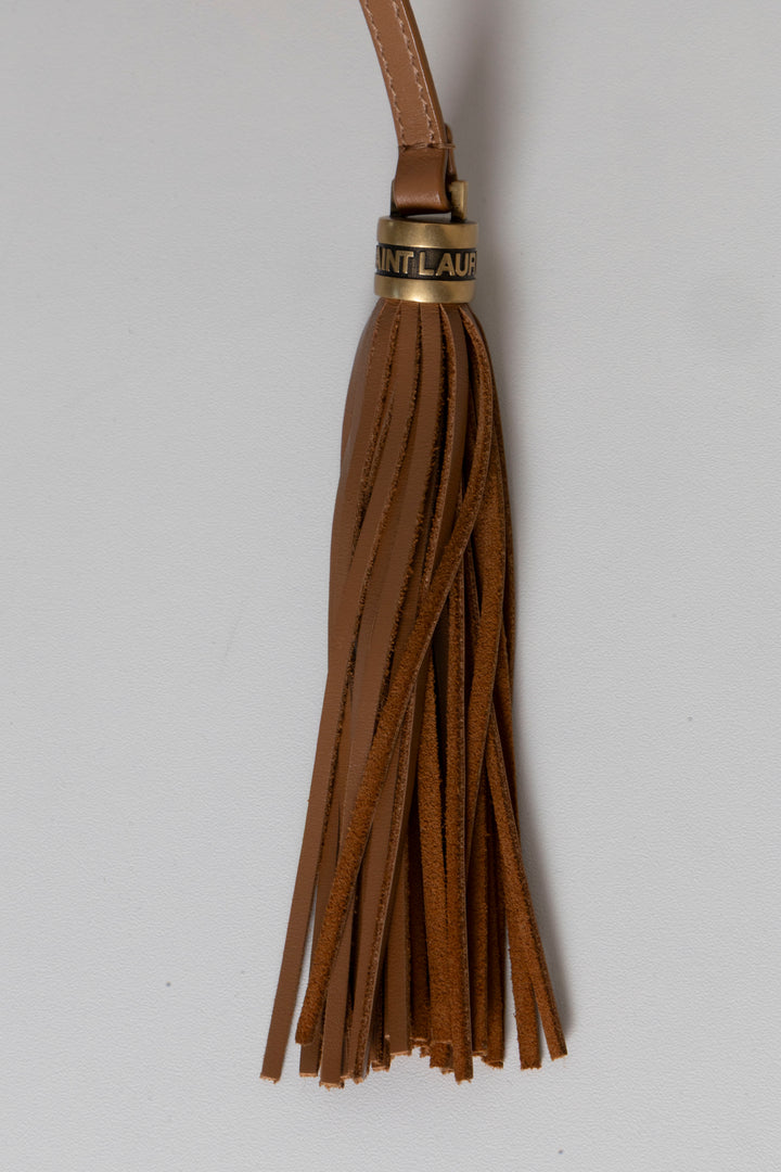 SAINT LAURENT Sac bandoulière Lou moyen en cuir de veau marron
