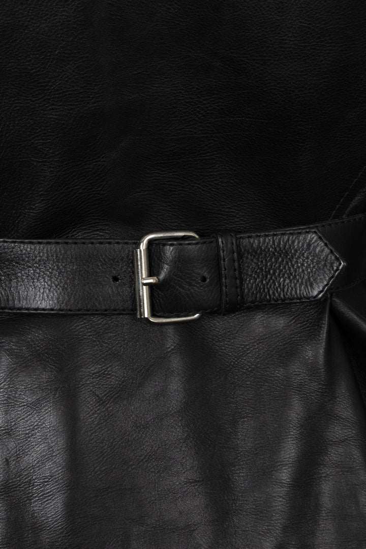 Veste en cuir noir zippée ALEXANDER MCQUEEN