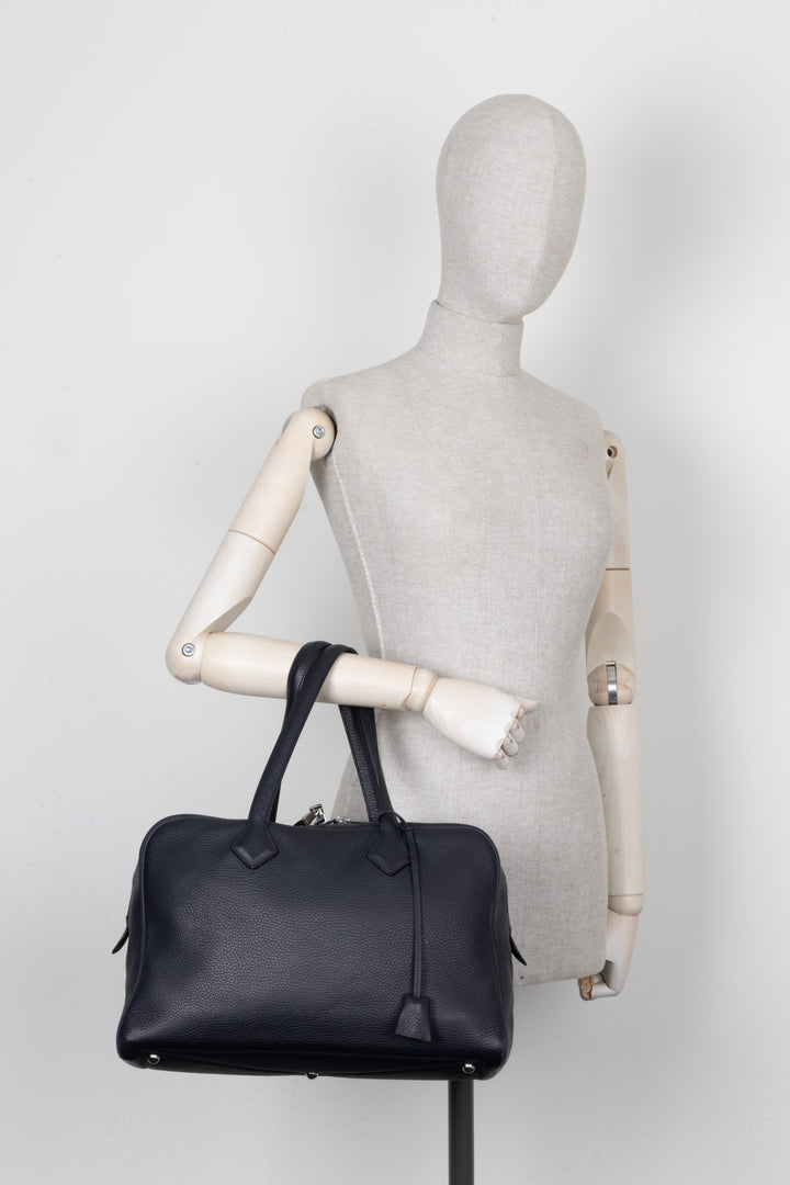 HERMÈS Victoria 35 Bag Clemence Bleu Nuit