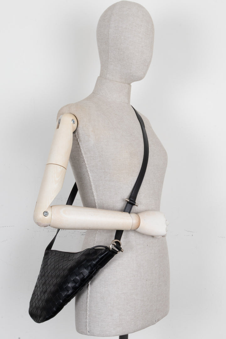 BOTTEGA VENETA Virgule Small Black Leather Bag