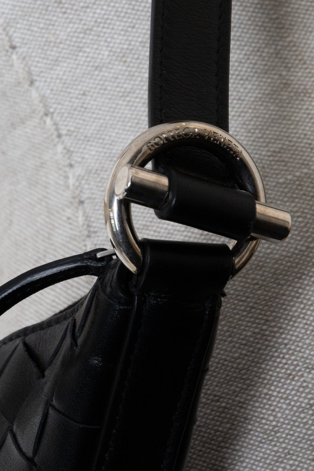BOTTEGA VENETA Virgule Small Black Leather Bag
