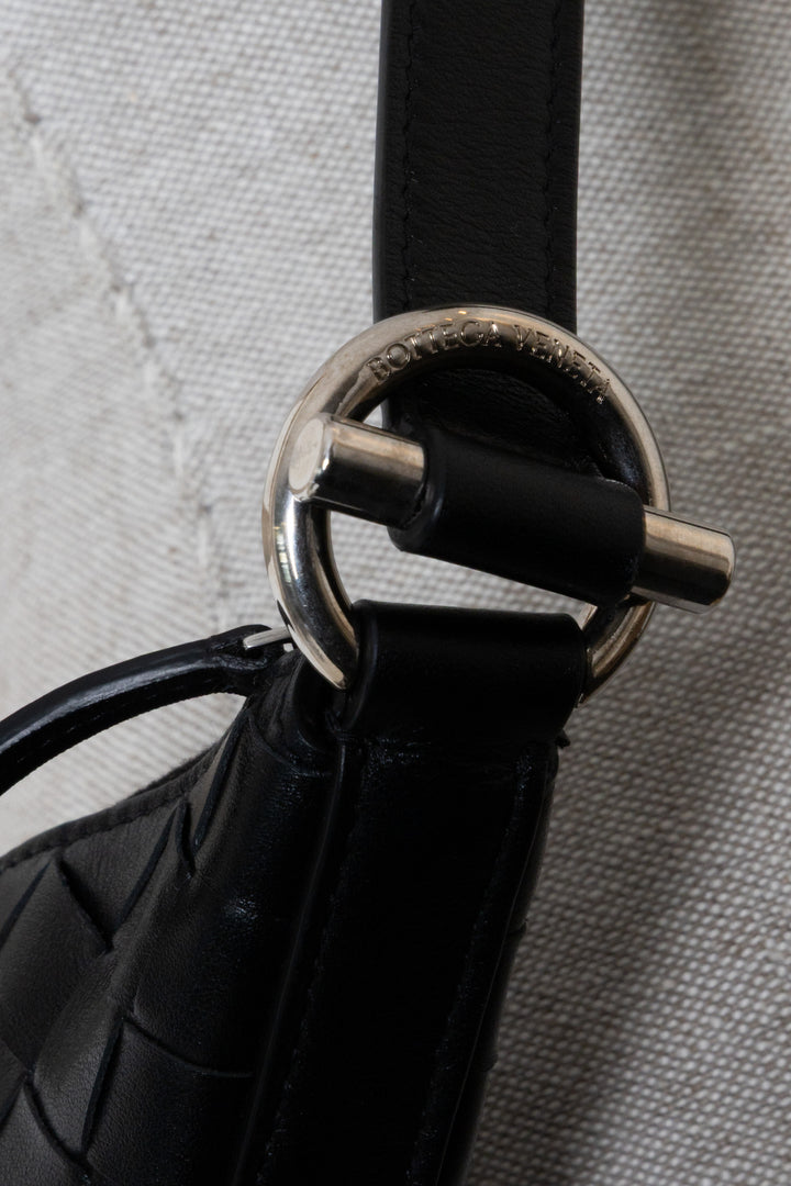 BOTTEGA VENETA Virgule Small Black Leather Bag