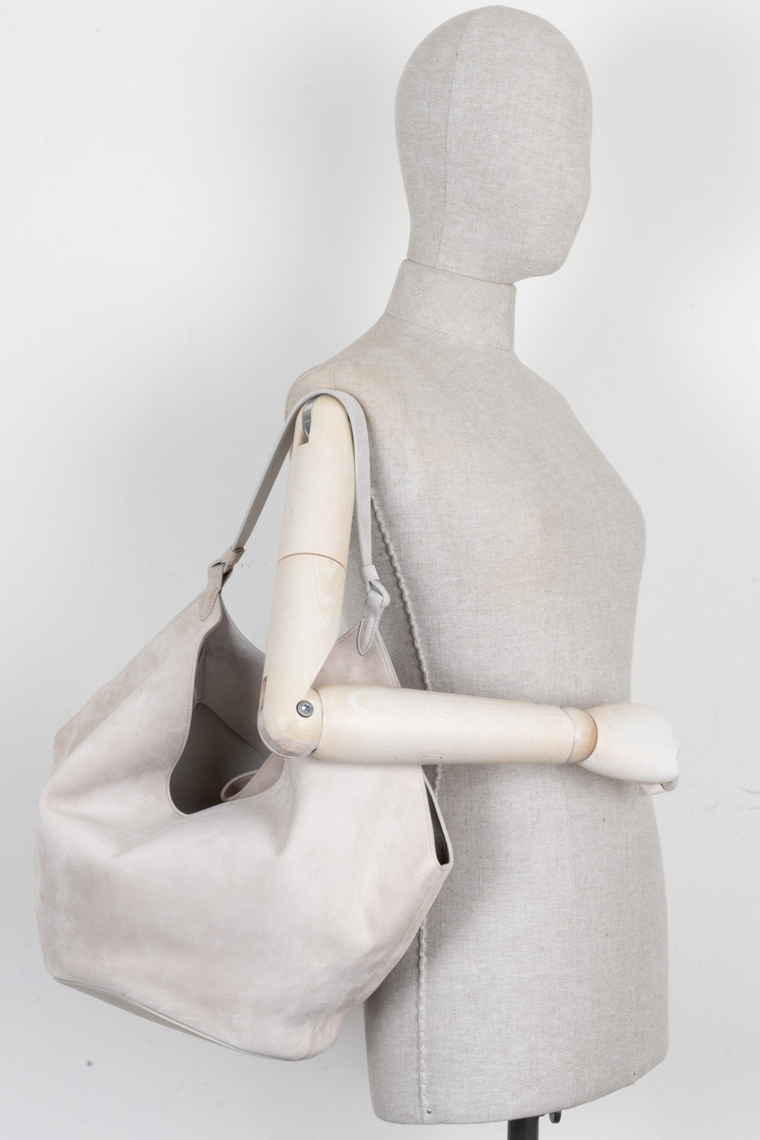 KHAITE Medium Lotus Bag Suede Grey