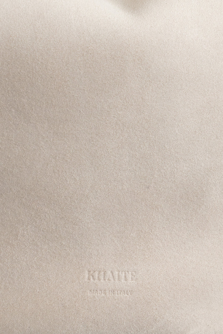 KHAITE Medium Lotus Bag Suede Grey