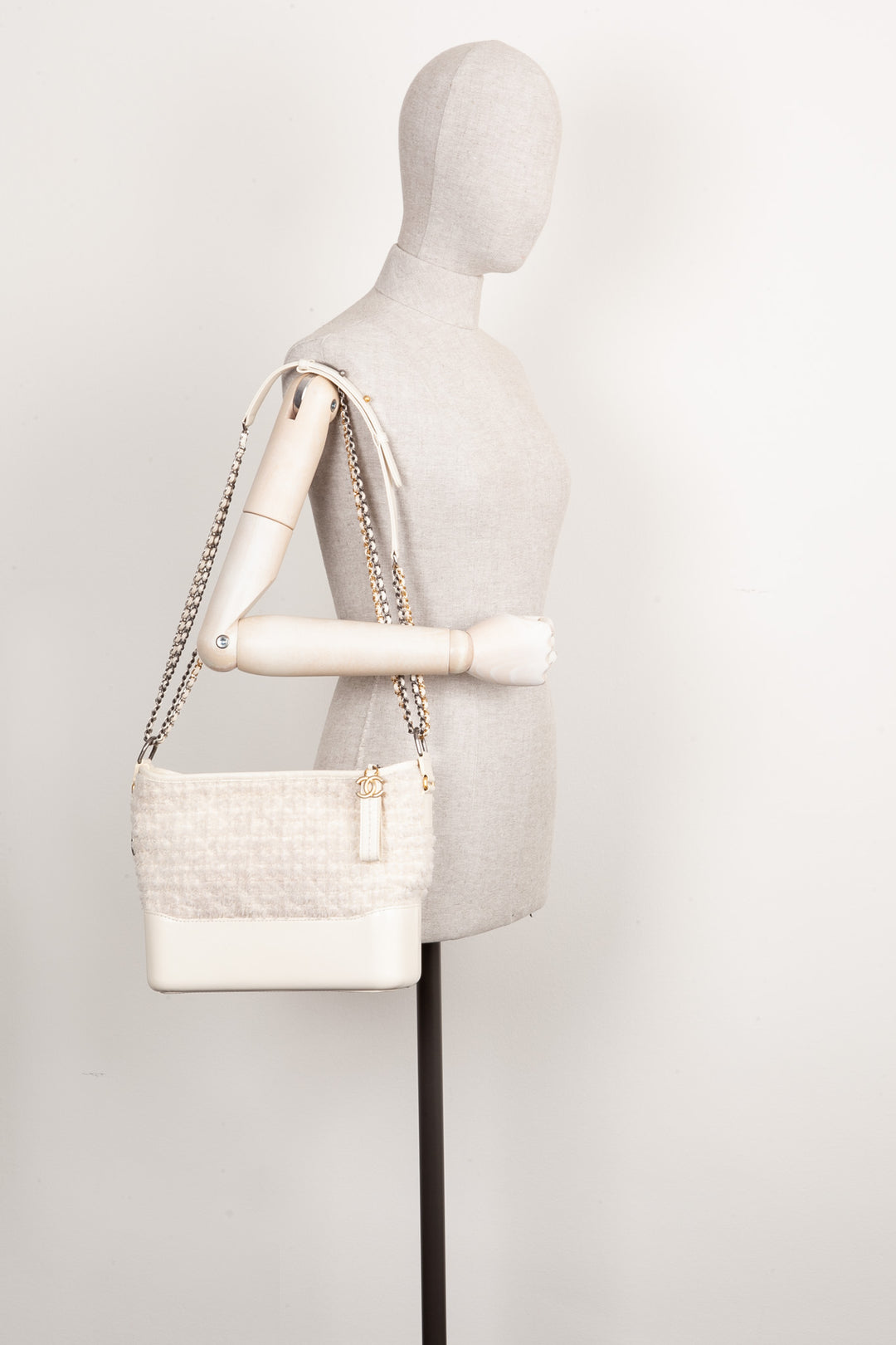 CHANEL Gabrielle Bag Tweed White