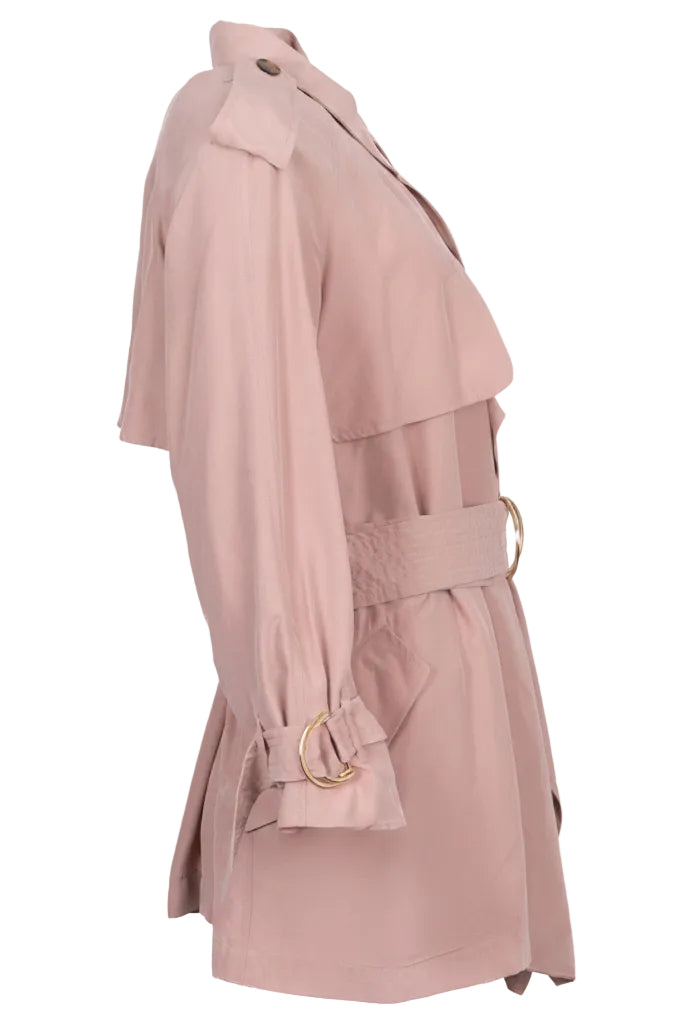 BURBERRY Trench Coat Short Silk Rose