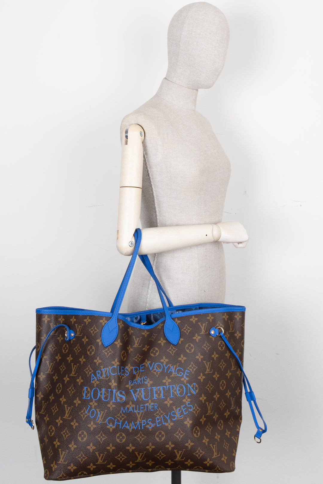 LOUIS VUITTON Neverfull GM Tote Bag Ikat Blue MNG Canvas
