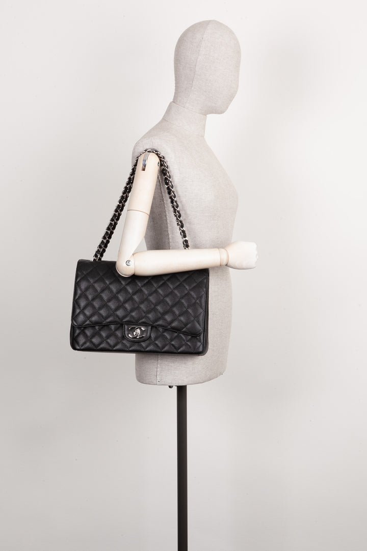 CHANEL Double Flap Bag Maxi Black