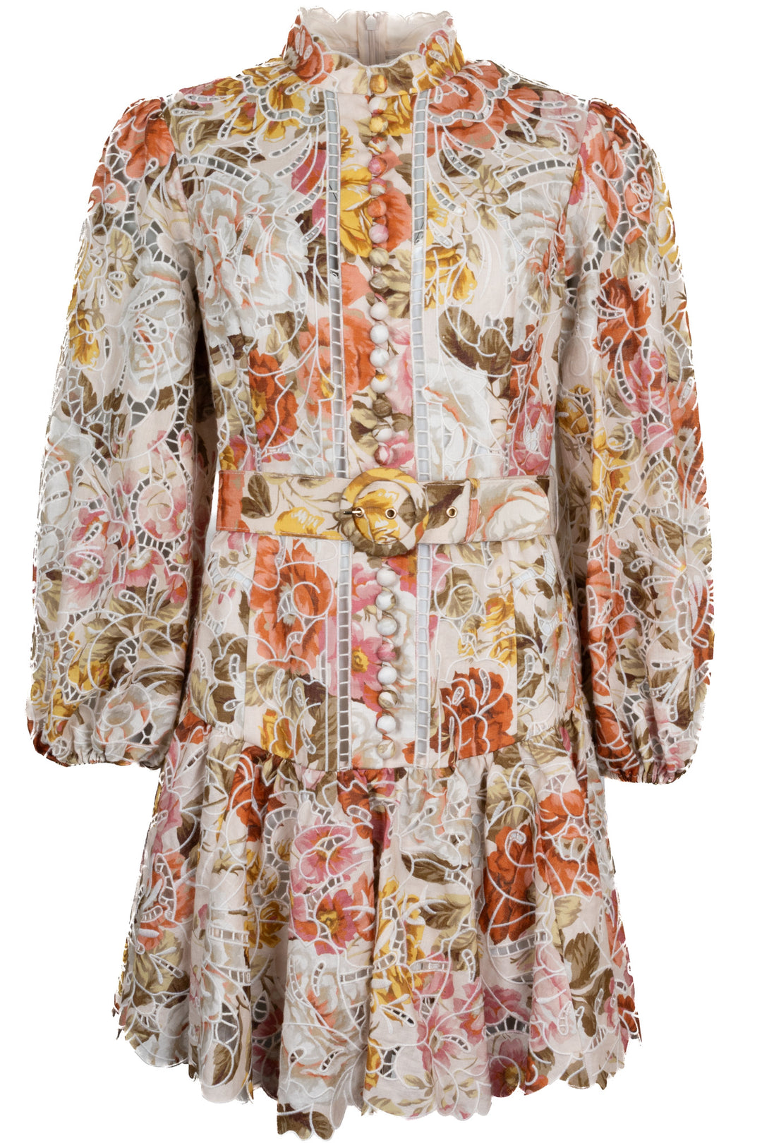 Robe ZIMMERMANN avec ceinture en lin multicolore