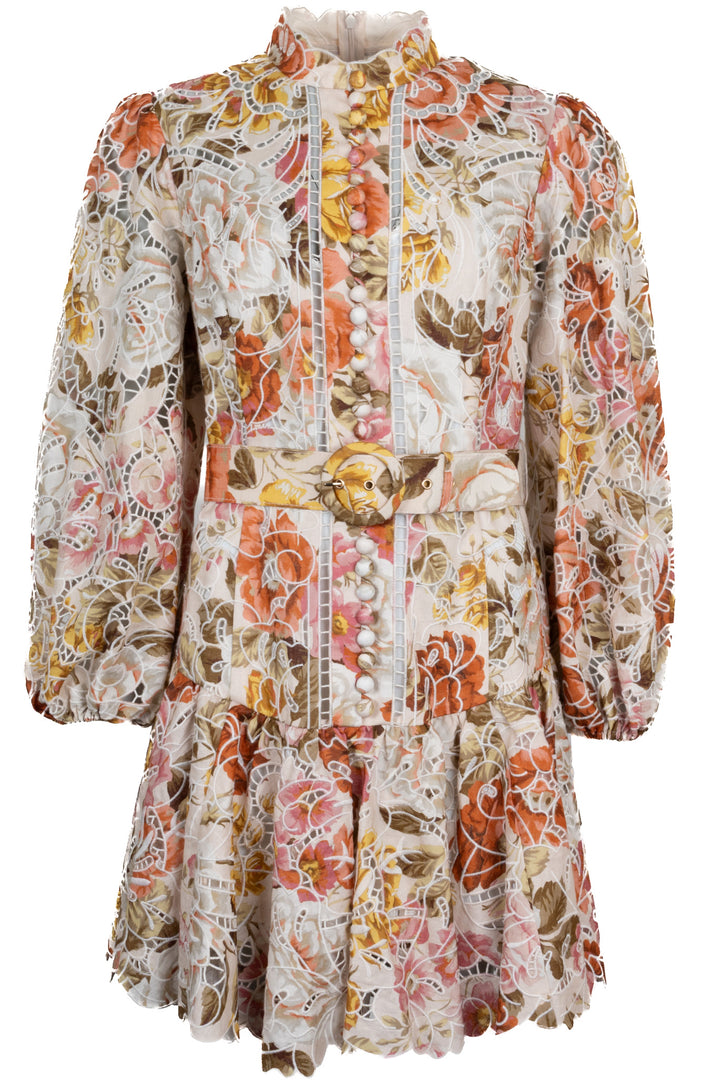 Robe ZIMMERMANN avec ceinture en lin multicolore