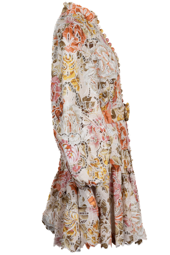 Robe ZIMMERMANN avec ceinture en lin multicolore