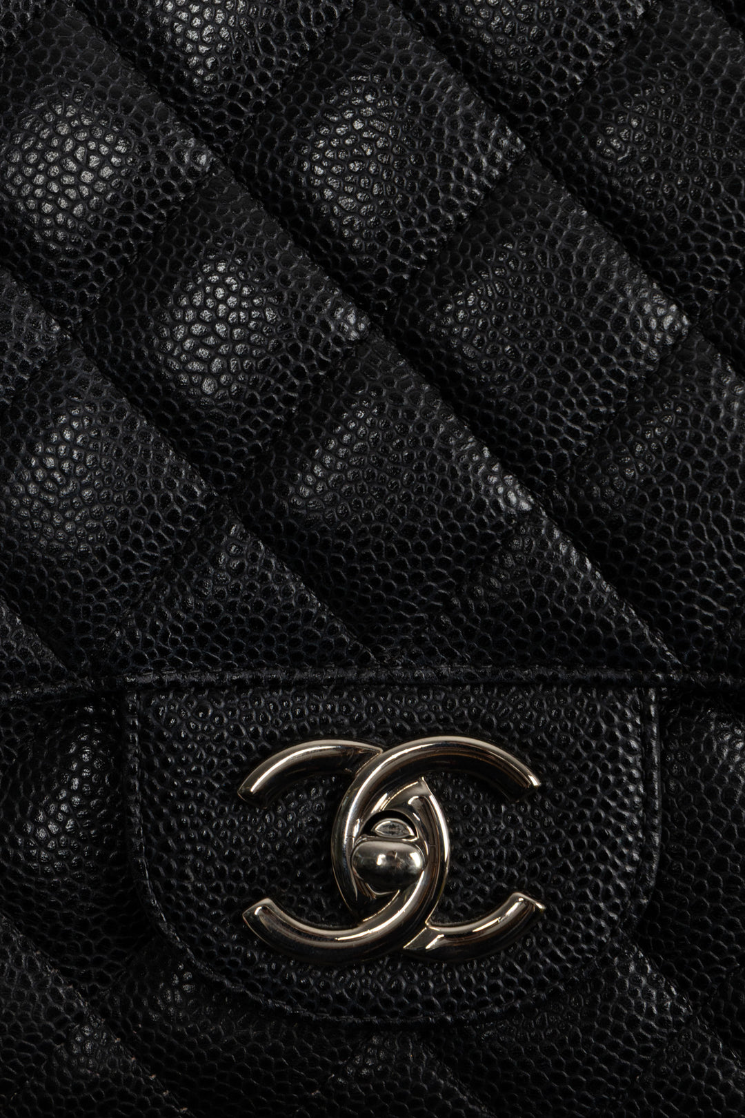 CHANEL Maxi Double Flap Bag Black Caviar
